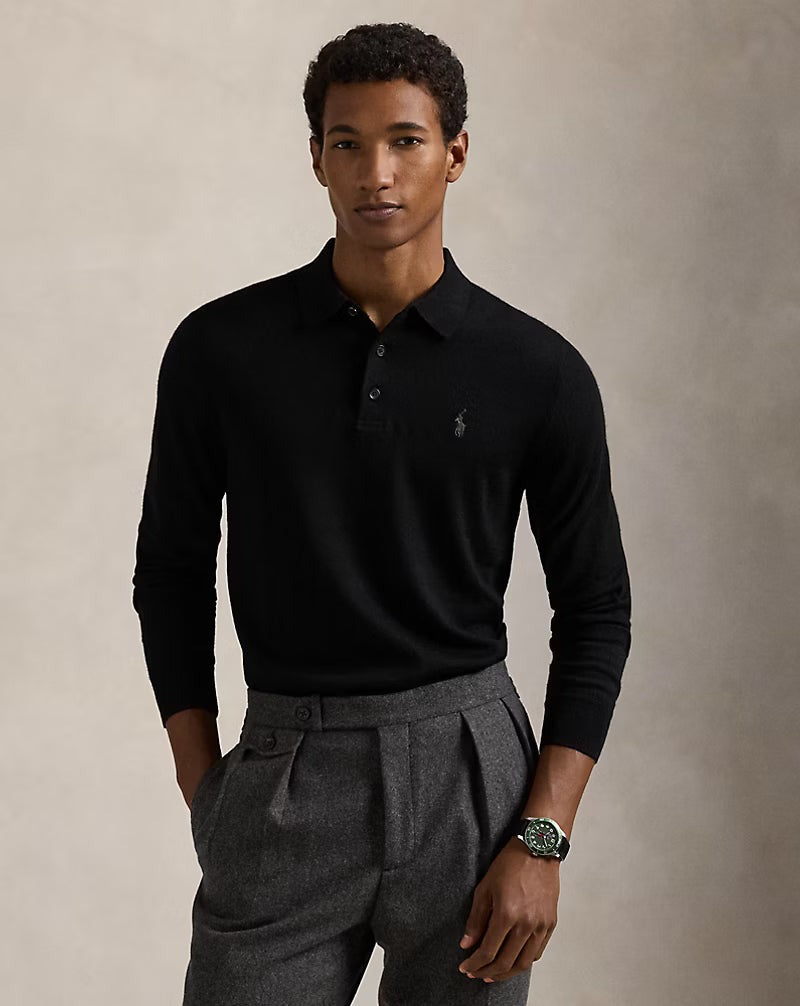 Fine-Gauge Wool Polo-Collar Jumper