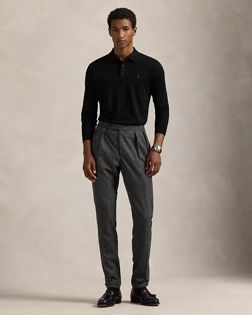 Fine-Gauge Wool Polo-Collar Jumper