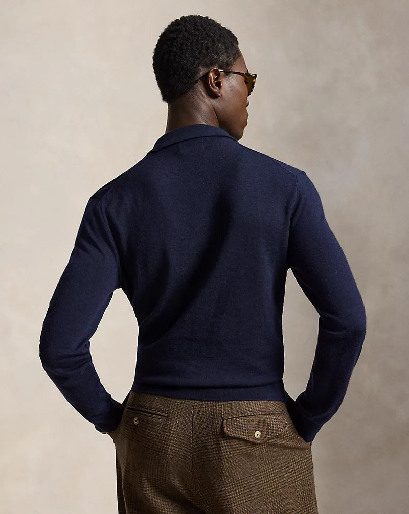 Fine-Gauge Wool Polo-Collar Jumper