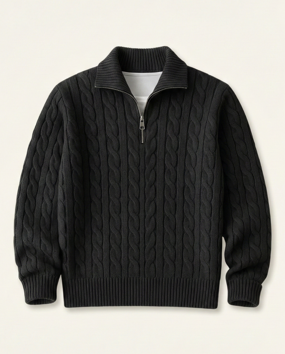 Men's High Collar Half-Zip Sweater Fontaine