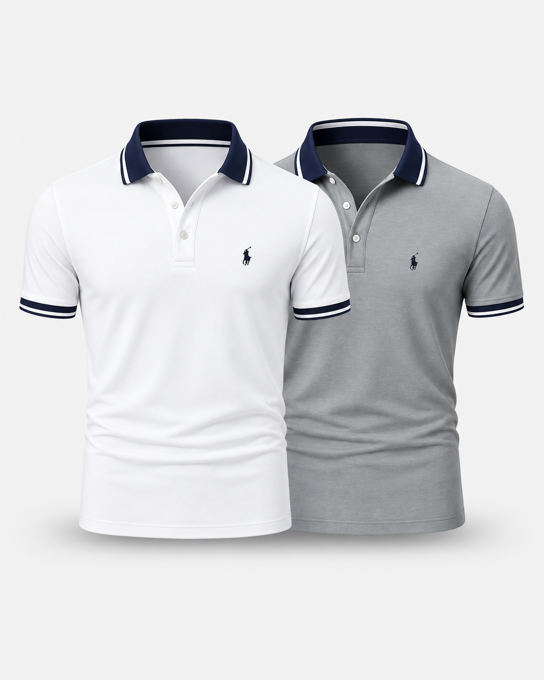 2-Pack Tipped Cotton Polo Shirts — men's polo shirts, styled