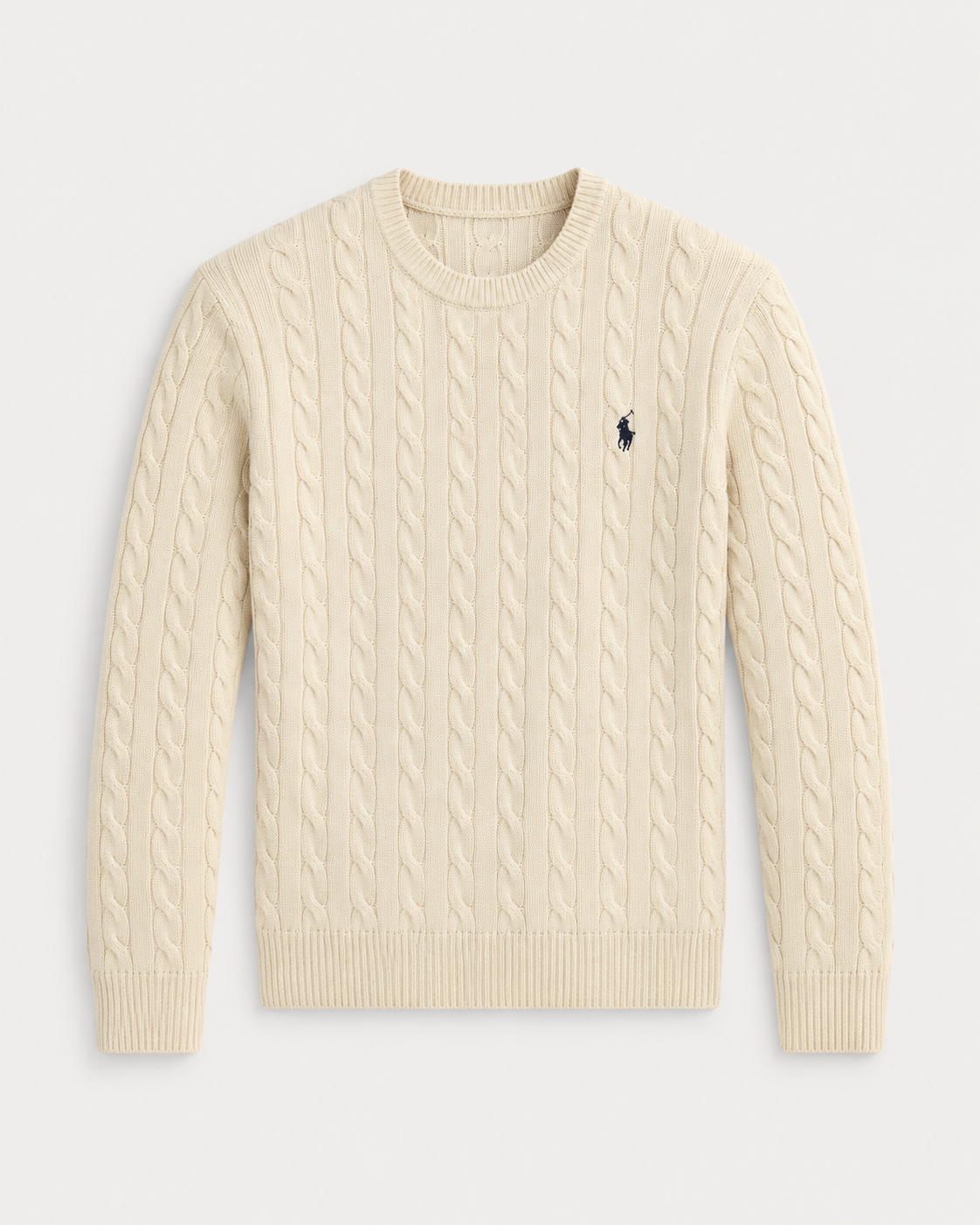 Cable-Knit Cotton Jumper — men's jumpers, front view
