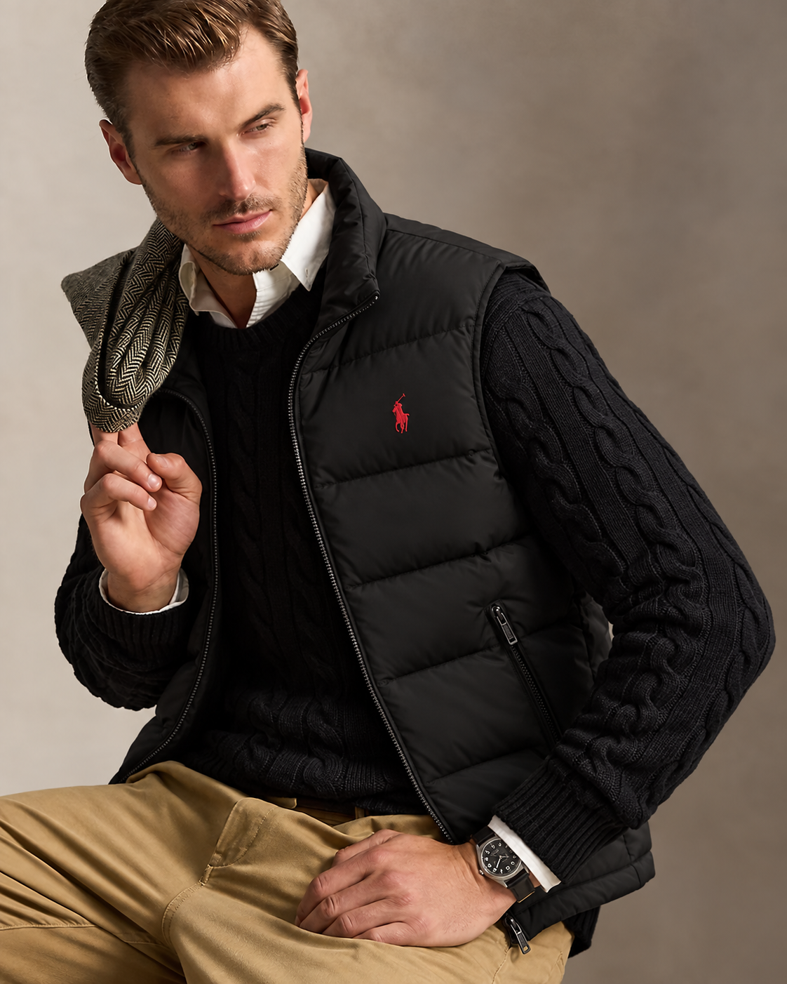 Cable-Knit Cotton Jumper — men's jumpers, styled