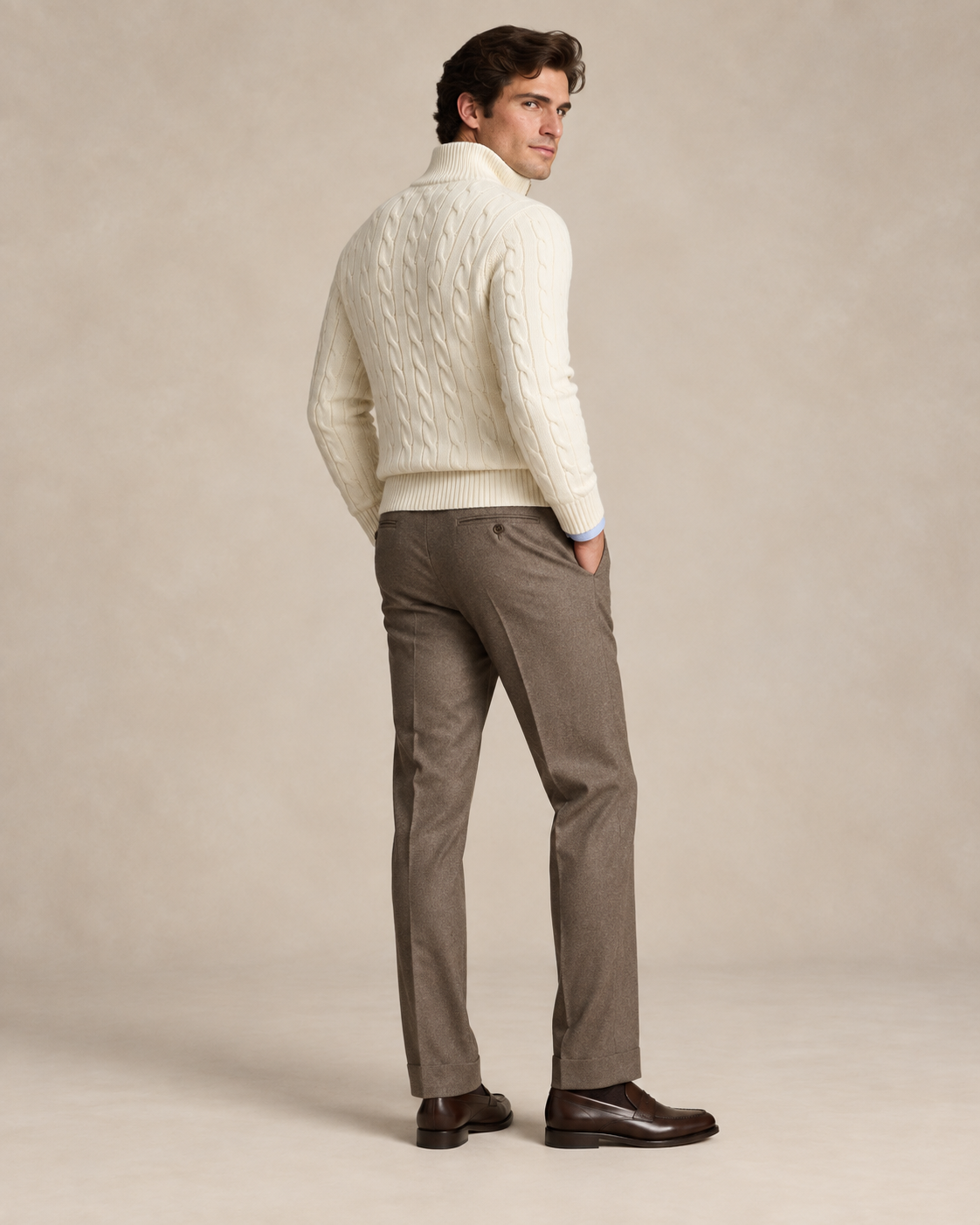 Cable-Knit Cotton Quarter-Zip Jumper — men's quarter-zip jumpers, detail