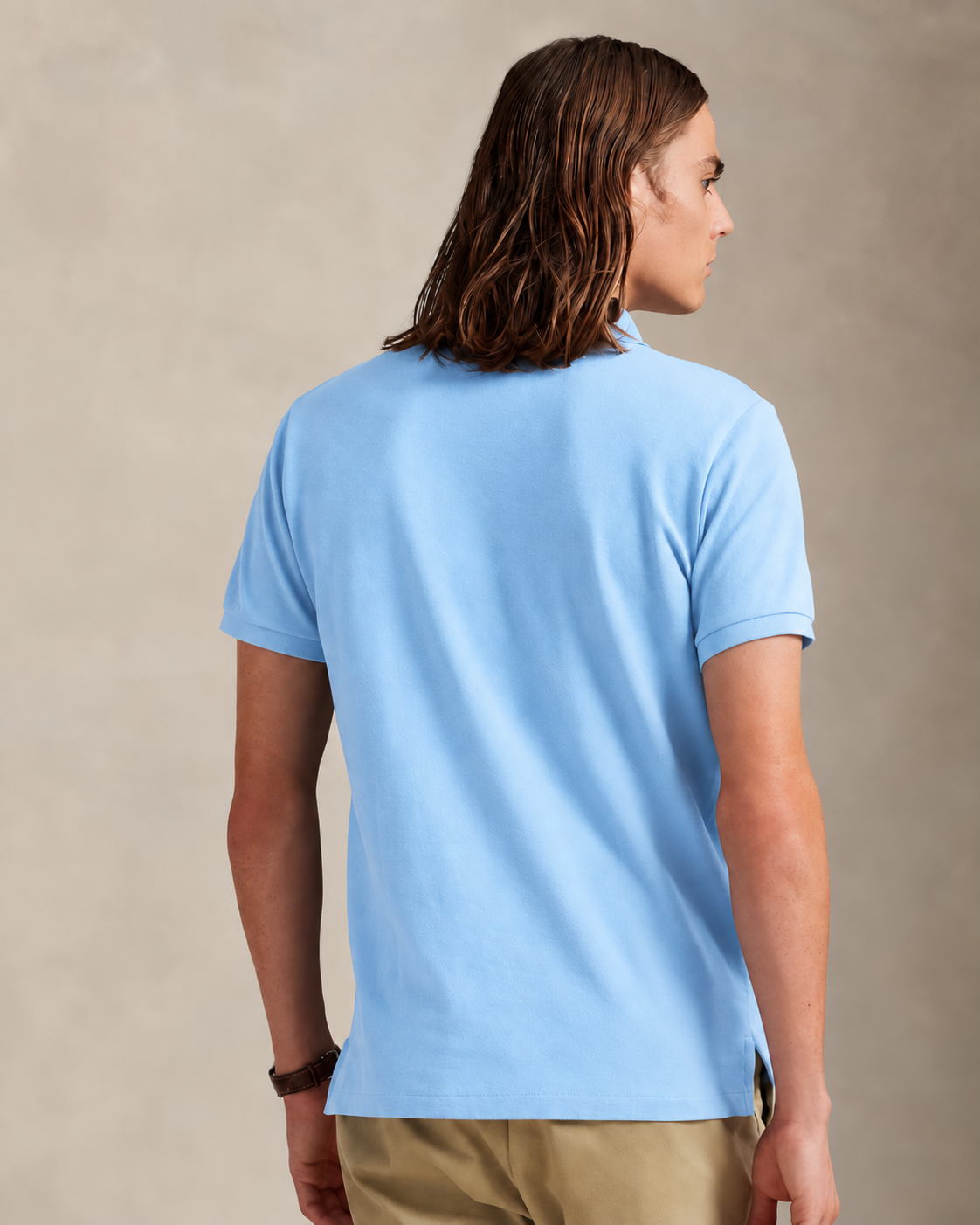Slim Fit Cotton Mesh Polo — men's polo shirts, side view