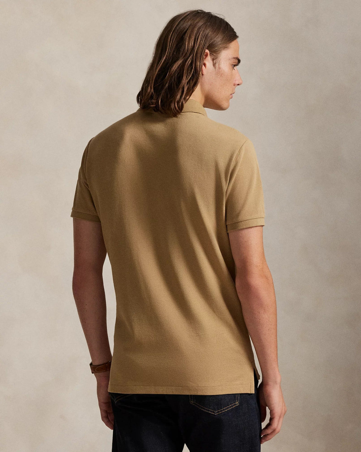 Slim Fit Cotton Mesh Polo — men's polo shirts, side view
