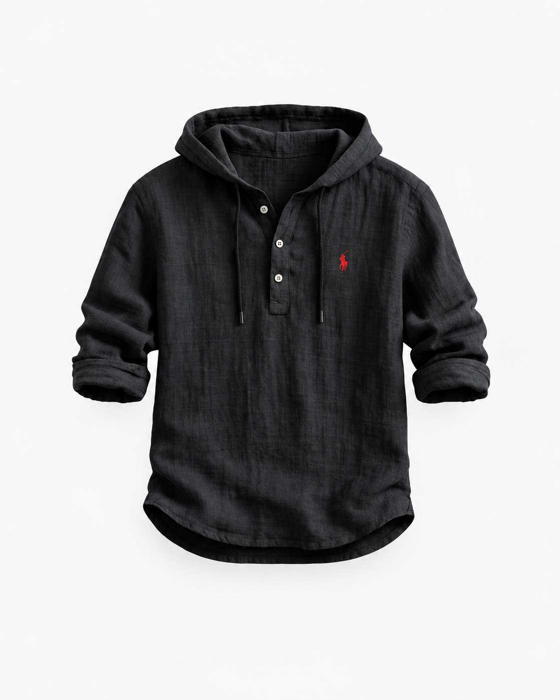 Linen-Blend Hooded Shirt — men's linen shirts, alternate view