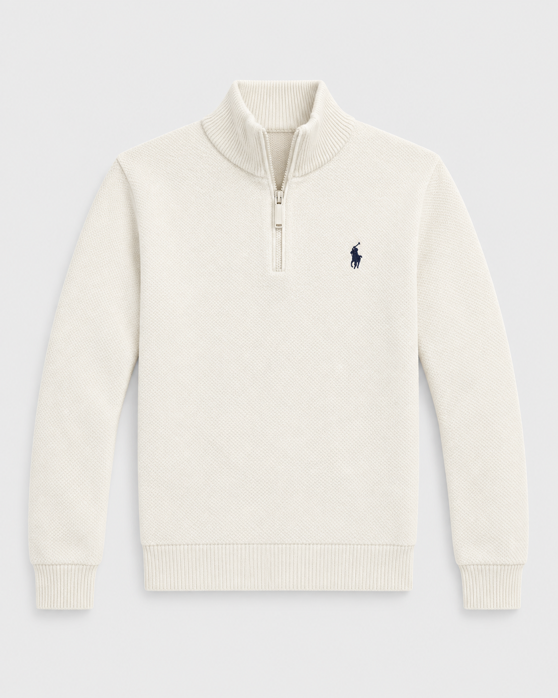 Mesh-Knit Cotton Quarter-Zip Jumper — men's quarter-zip jumpers, styled
