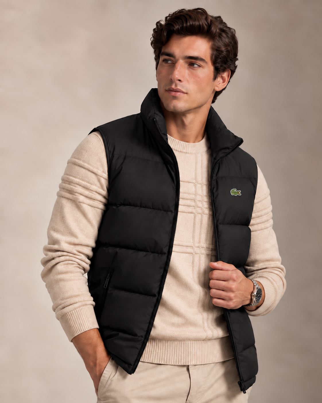 Textured Cotton Jumper & Vest Set