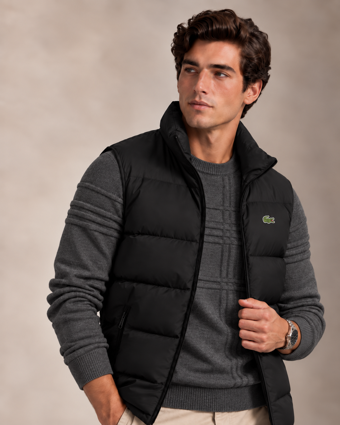Textured Cotton Jumper & Vest Set