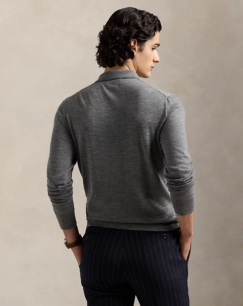 Fine-Gauge Wool Polo-Collar Jumper