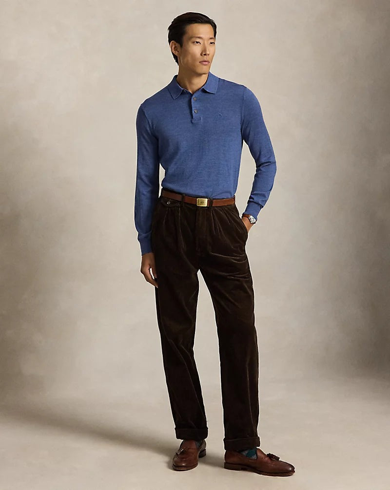 Fine-Gauge Wool Polo-Collar Jumper