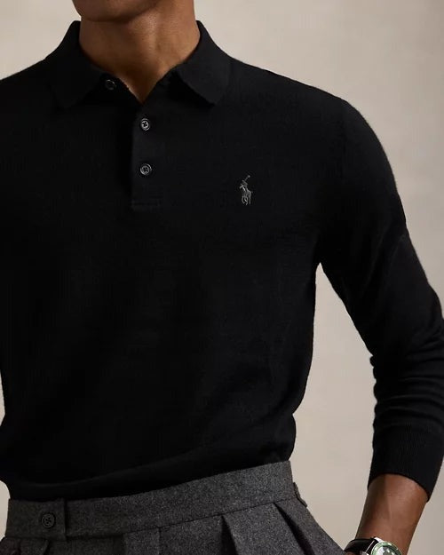 Fine-Gauge Wool Polo-Collar Jumper