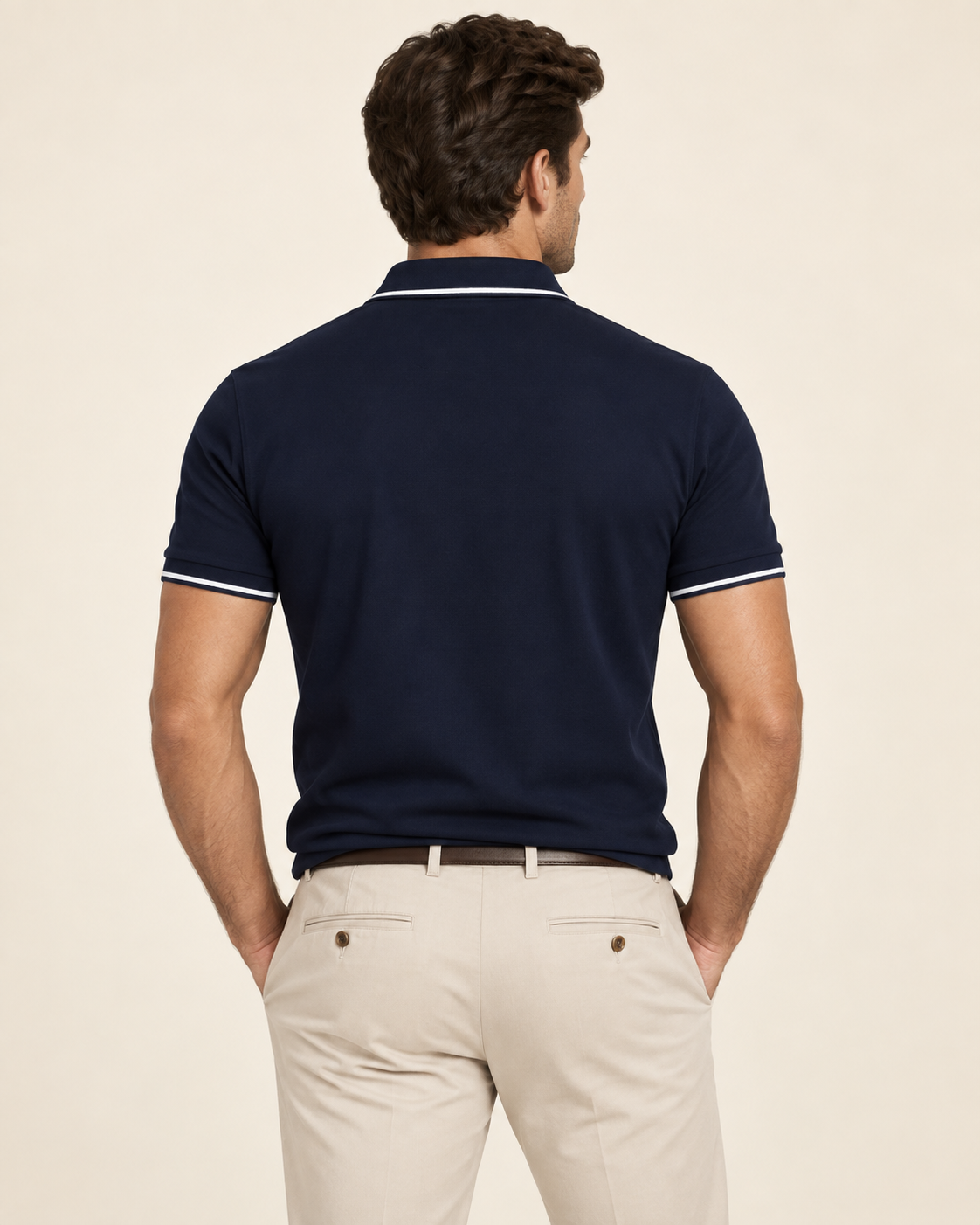 2-Pack Tipped Cotton Polo Shirts — men's polo shirts, side view