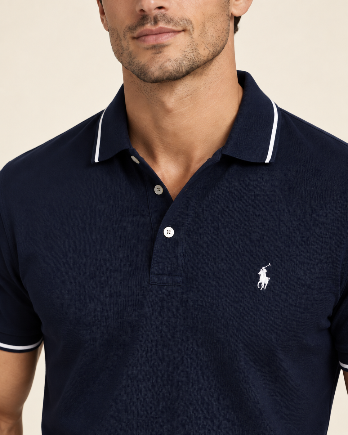 2-Pack Tipped Cotton Polo Shirts — men's polo shirts, detail
