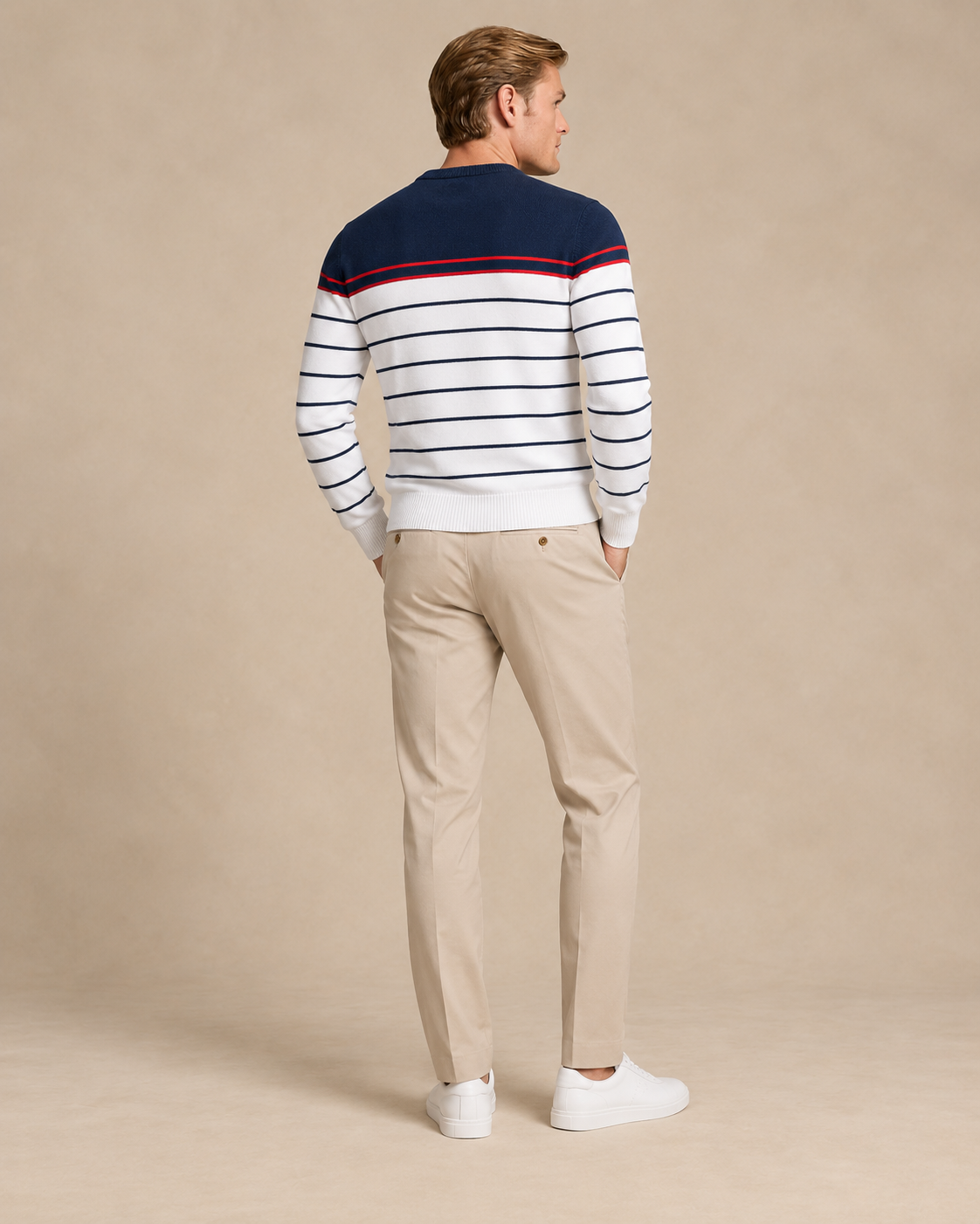 Breton Stripe Crew-Neck Jumper — men's jumpers, side view