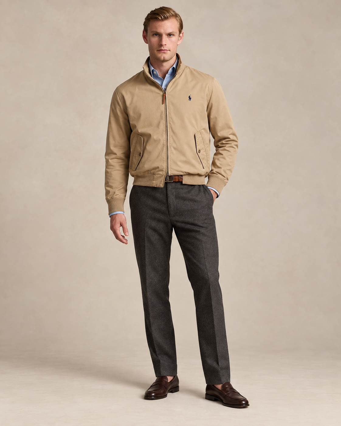 Classic Cotton Harrington Jacket — men's jackets, back view