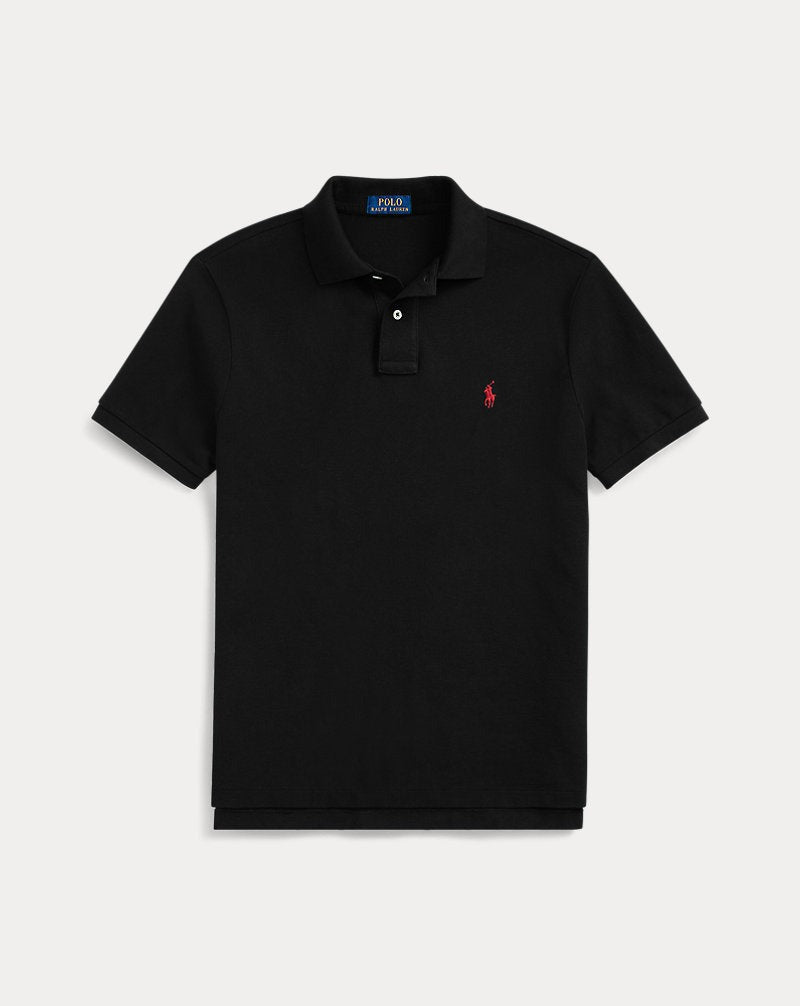 Slim Fit Cotton Mesh Polo — men's polo shirts, close-up