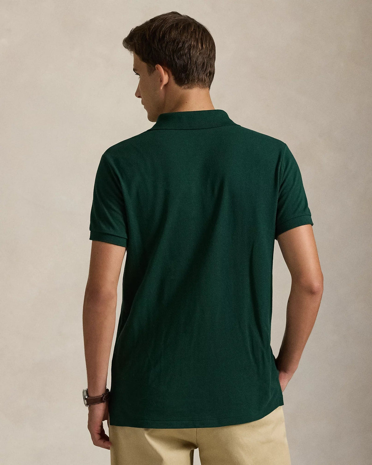Slim Fit Cotton Mesh Polo — men's polo shirts, flat lay