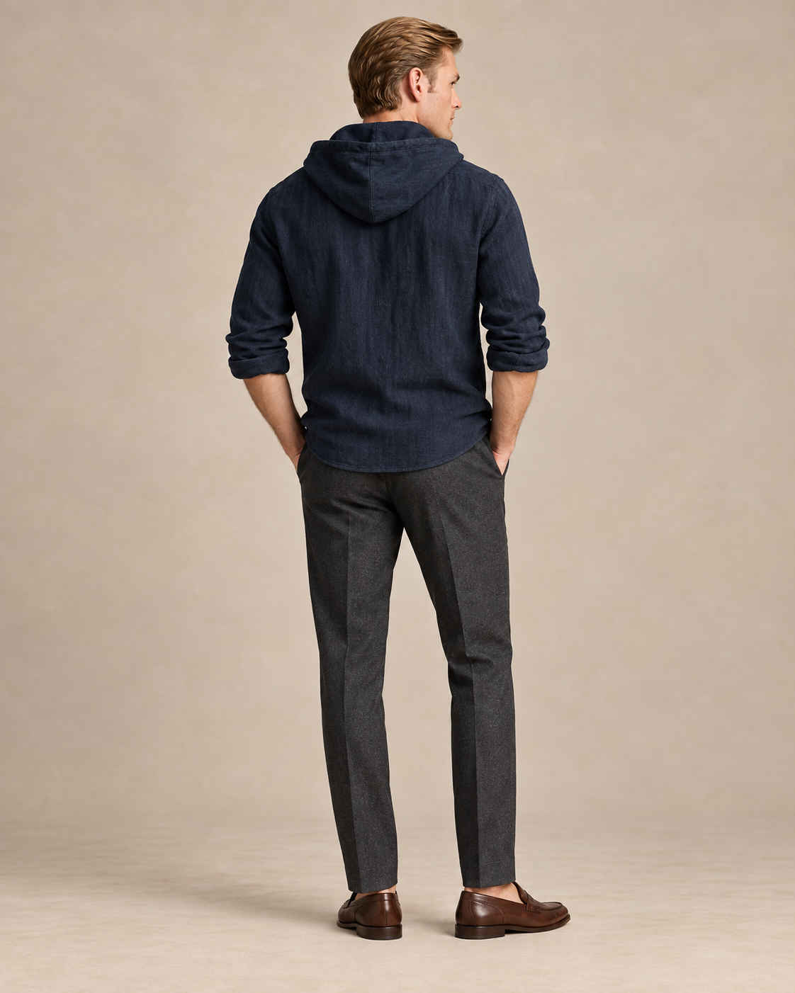 Linen-Blend Hooded Shirt — men's linen shirts, styled