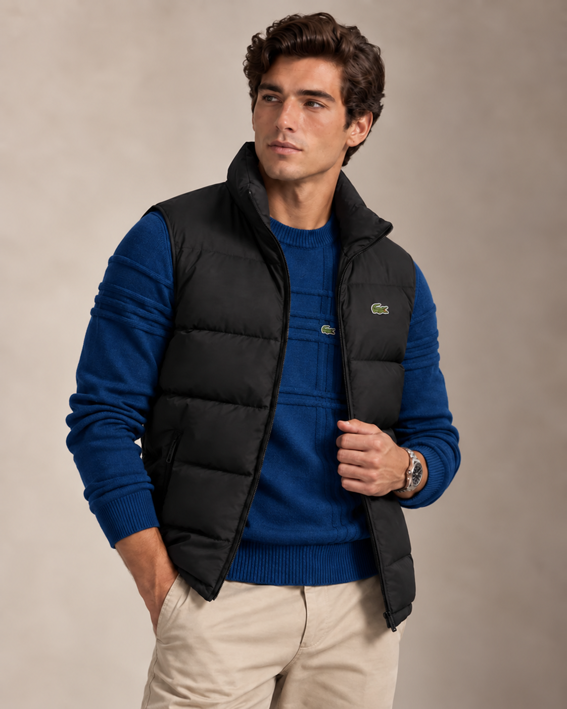 Textured Cotton Jumper & Vest Set